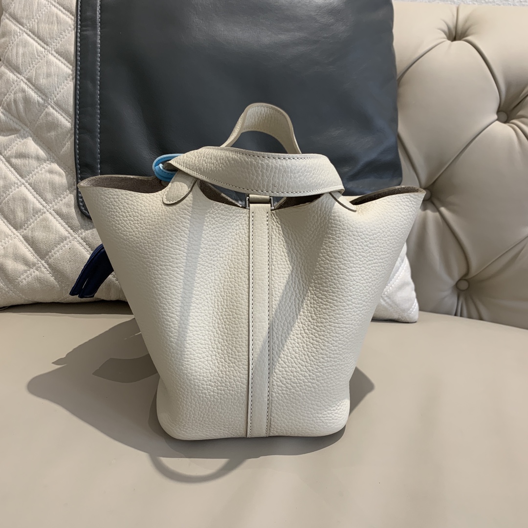 에르메스 피코탄 락18 화이트 은장 끌레망스 가죽